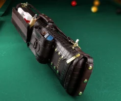 Elite 2 Butt 4 Shaft Brown Leather Case -Billiards Sale Shop ecc24 brown 02 1