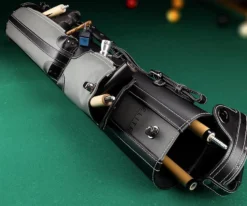 Elite 3x7 Vintage Cue Case Black -Billiards Sale Shop ecv37 grey 01 2