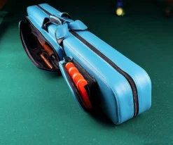 Molinari 2 Butt 4 Shaft Cyan/Black Flat Cue Case -Billiards Sale Shop mlcf24 02 1
