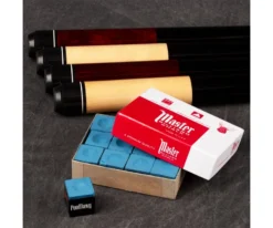 Economy Two-Piece Pool Cue Bundle (4 House Cues Set) -Billiards Sale Shop pdeco group chalk