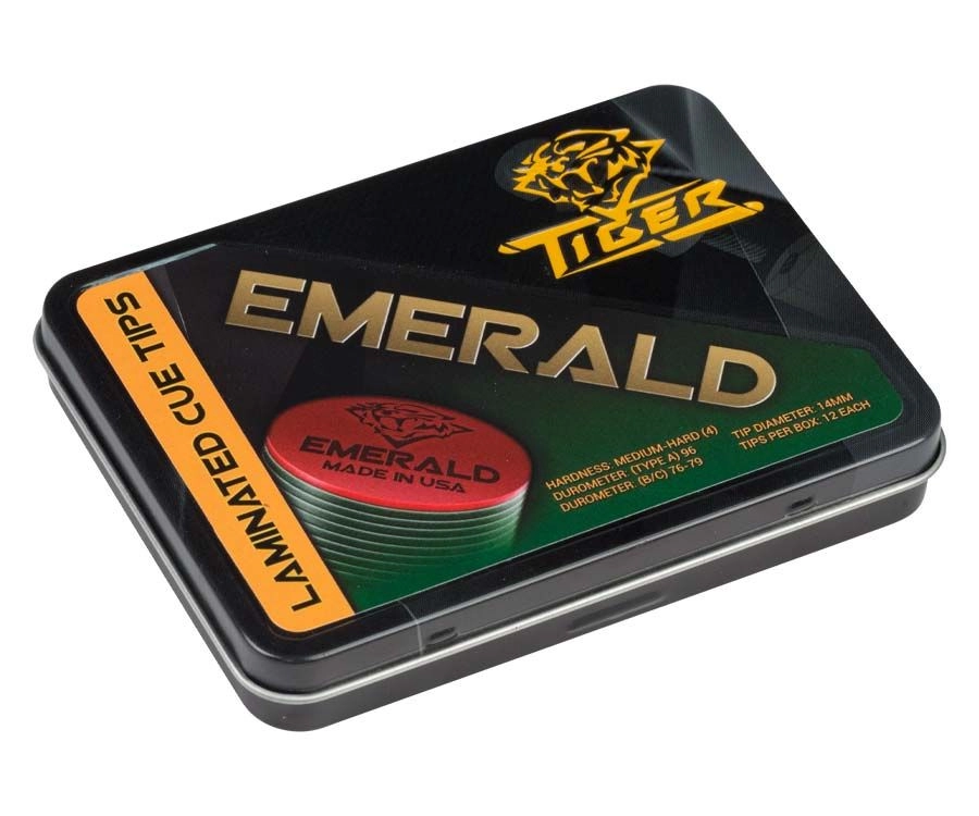 Tiger Emerald Pool Cue Tips (Box Of 12) 1 Tiger Emerald Pool Cue Tips (Box Of 12)