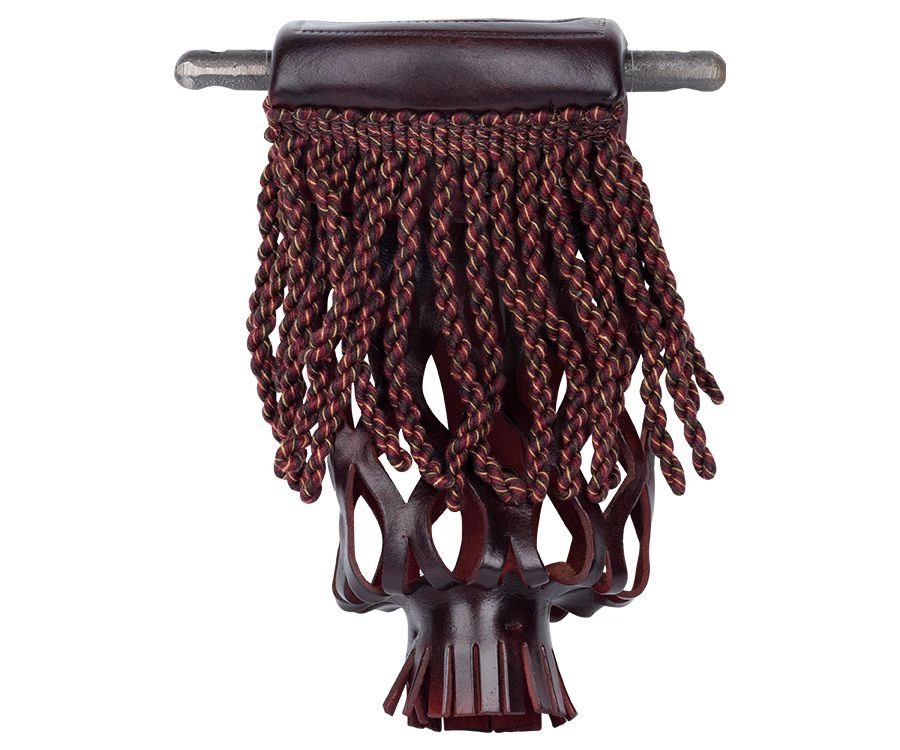 Burgundy Fringe Leather Pocket Set (Set Of 6) 1 Burgundy Fringe Leather Pocket Set (Set Of 6)